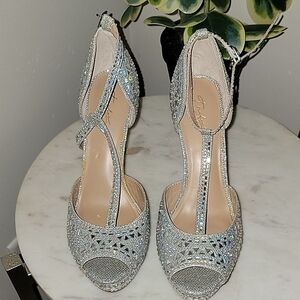 Elegant Silver High Heel Sandals